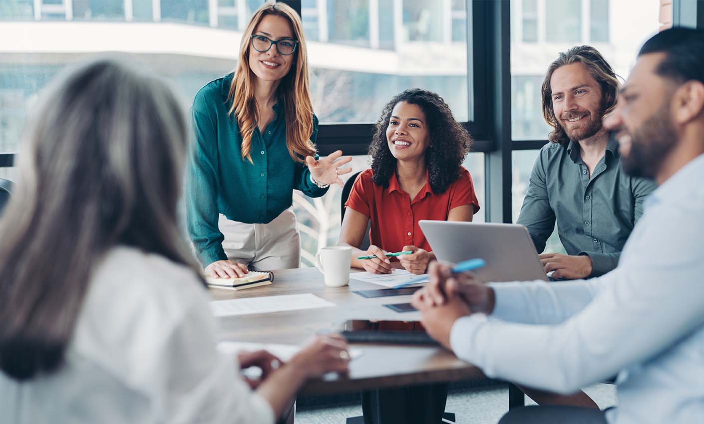 People discussing having a meeting